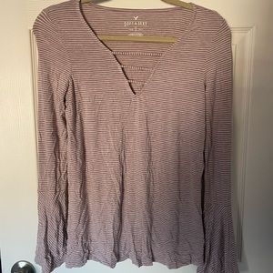 Mauve striped long sleeve